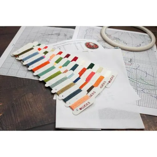 Luca-S Composition with Poppies Counted Cross Stitch Kit with Display Hoop {21}