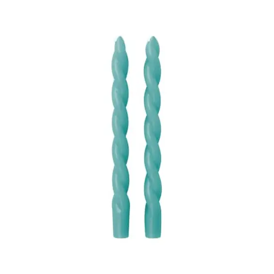 10" Unscented Twist Taper Candles, 2ct. by Ashland&reg; Teal {4}
