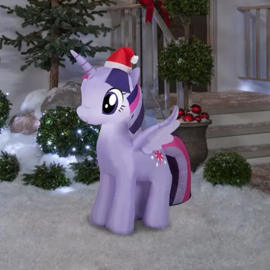 3.5ft. Airblown&reg; Inflatable Twilight Sparkle with Santa Hat {4}