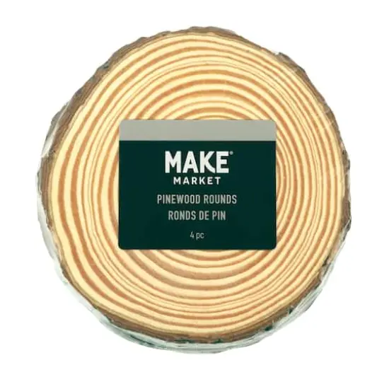 3.875" Pinewood Slices, 4ct. by Make Market&reg; {3}