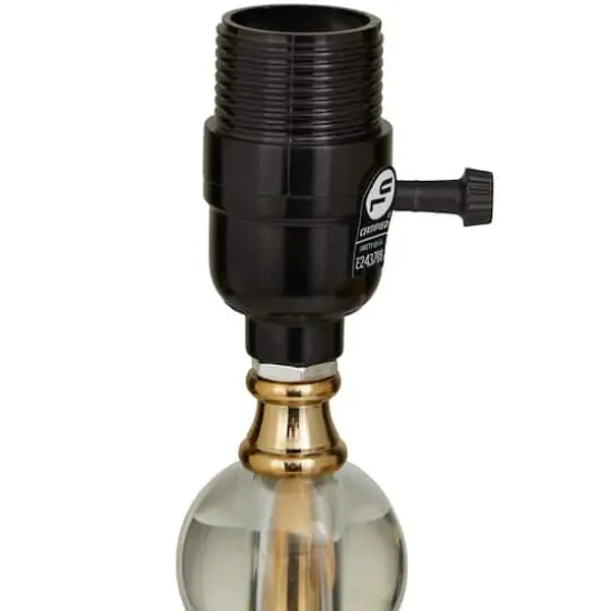 CosmoLiving by Cosmopolitan Gold Crystal Orbs Style Base Table Lamp with Drum Shade 15" x 15" x 27" {5}