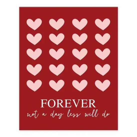 Forever, Not a Day Less with Hearts Tabletop Canvas Art {1}