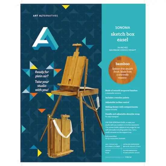 Art Alternatives Bamboo Sonoma Sketch Box Easel {4}