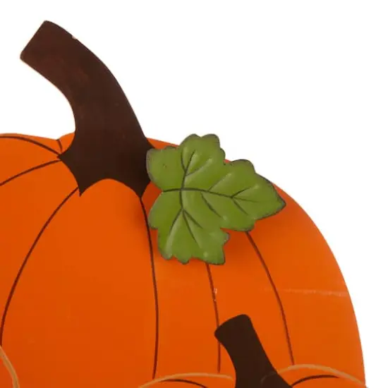 26" GlitzHome&reg; Wooden Pumpkin Cart Yard Stake {7}