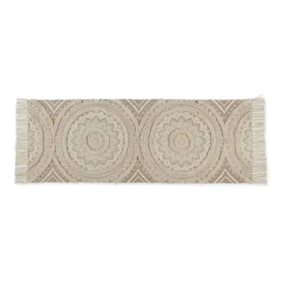DII&reg; Hand-Loomed Medallion Runner Rug, 2ft. x 6ft. Stone/Natural {1}