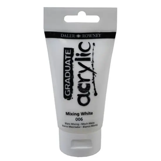 Daler-Rowney® Graduate Acrylic Paint, 75mL 006 Mixing White {1}
