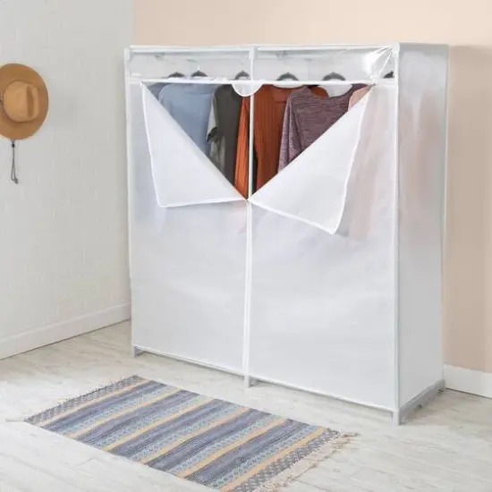 Honey Can Do White Freestanding Storage Closet With Cover {3}
