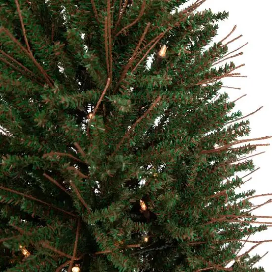 4ft. Pre-Lit Medium Warsaw Twig Artificial Christmas Tree in Burlap Base, Clear Lights {6}