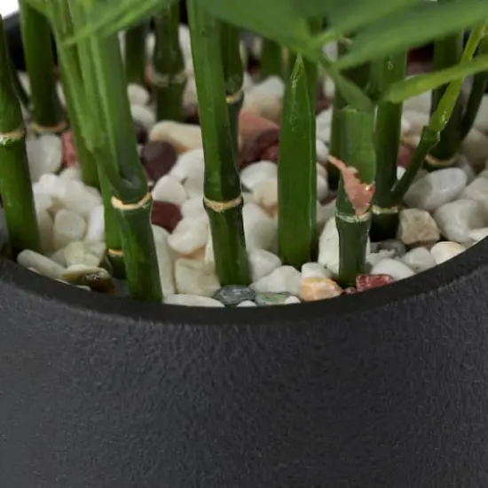 13" Green Faux Foliage Artificial Plant with Black Pot {5}