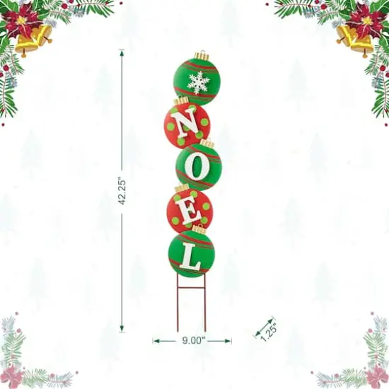 Glitzhome&reg; 42" Metal NOEL Ornament Yard Stake/Wall D&eacute;cor {9}