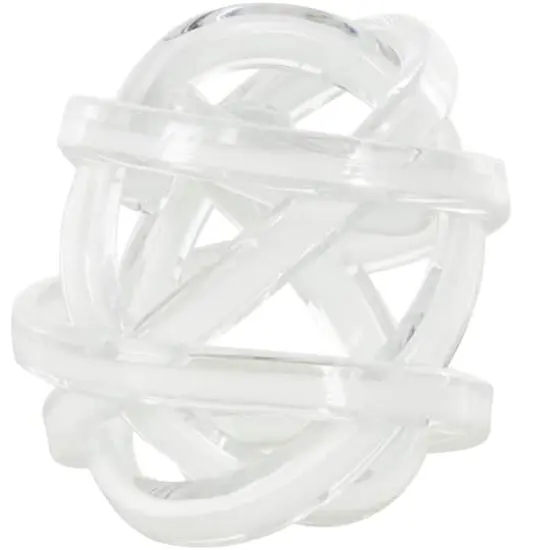 7" White Glass Knot Twisted Sculpture {1}
