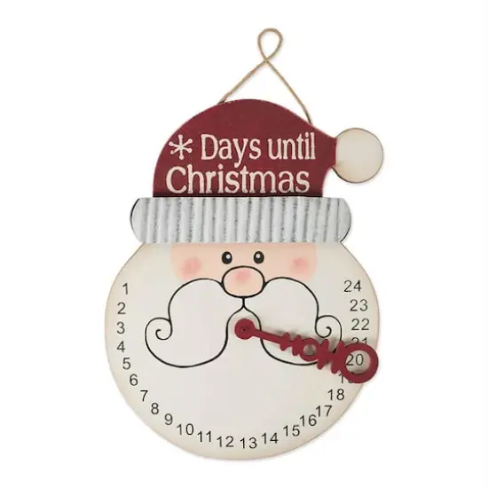 DII&reg; 16.7" Santa Days Til Christmas Hanging Countdown Calendar Sign {1}