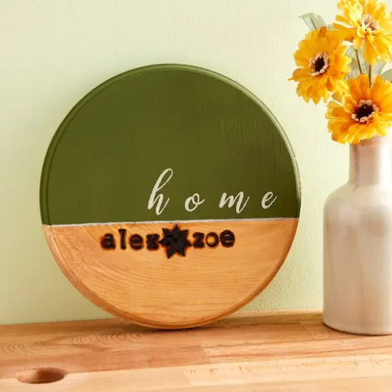 8" Circle Pinewood Plaque by Make Market&reg; {3}