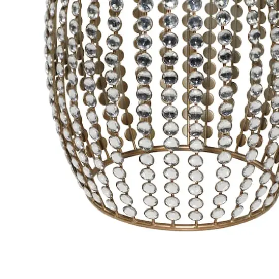 19" Silver Iron & Glam Accent Table {5}