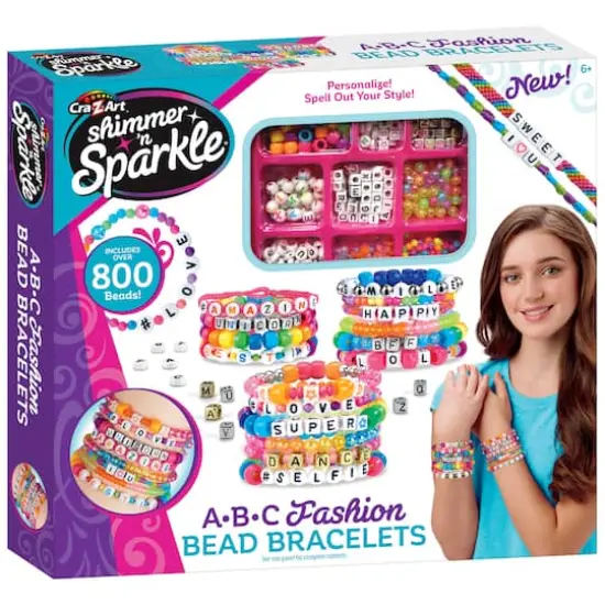 Cra-Z-Art&reg; Shimmer 'n Sparkle ABC Fashion Bead Bracelets {6}