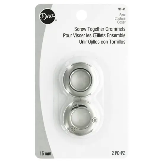 Dritz&reg; 9/16'' Nickel Screw Together Grommet, 2ct. {1}