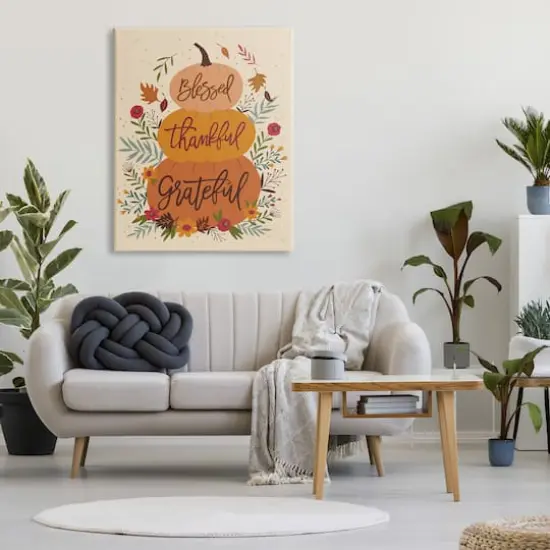 Stupell Industries Blessed Thankful Grateful Sentiments Canvas Wall Art {3}