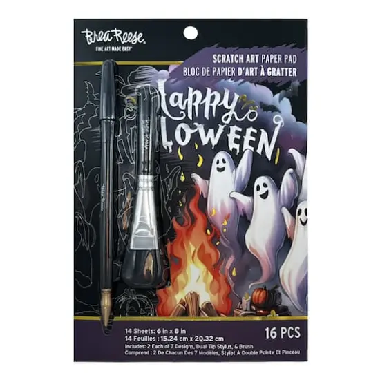 Brea Reese&trade; 6" x 8" Funky Frights Scratch Art Paper Pad {1}