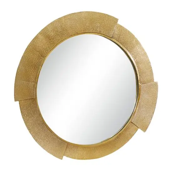 36" Gold Aluminum Contemporary Round Wall Mirror {3}