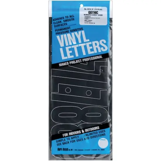 Graphic Products 6" Permanent Adhesive Vinyl Numbers Black {1}