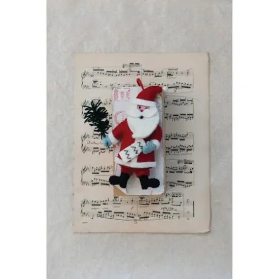 Hello Honey&reg; 7" Red Santa Wool Felt Santa Ornament {3}