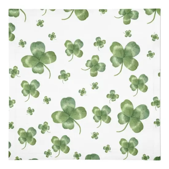 Painterly Shamrock Pattern 10" x 10" Cotton Twill Napkin {1}