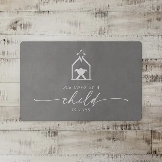 For Unto Us a Child Is Born Floor Mat {3}