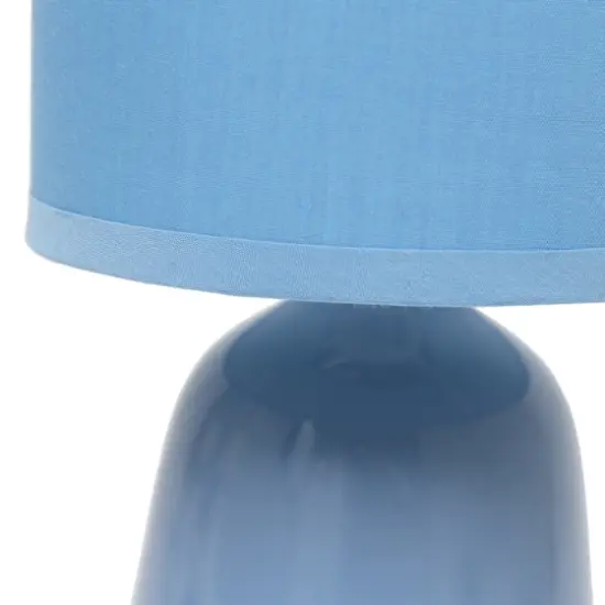 Simple Designs 10" Thimble Base Ceramic Table Lamp Sky blue {7}