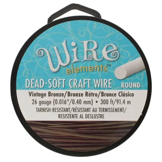 The Beadsmith&reg; Wire Elements&trade; 26 Gauge Tarnish Resistant Soft Temper Wire, 300ft. Vintage Bronze {5}