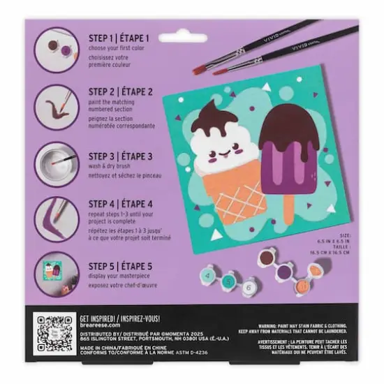 VIVID by Brea Reese&reg; Ice Cream Acrylic Paint-by-Number Kit {5}