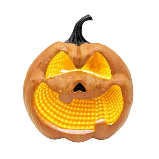 11" Orange Pumpkin LED Infinity Mirror by Ashland&reg; {3}