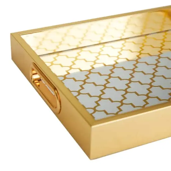 Gold Honeycomb Plastic Glam Tray Set {4}
