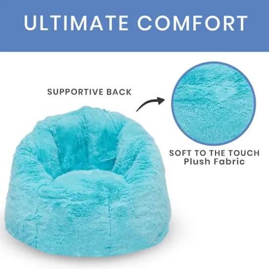Delta Children 27" Cozee Fluffy Chair Aqua {5}