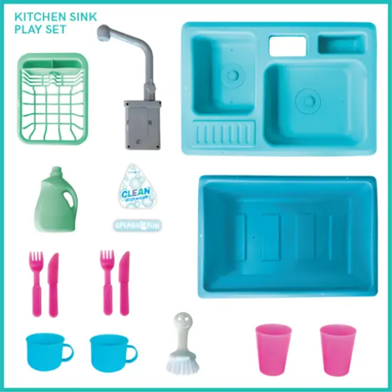 The Bubble Factory SPLASHFUN Wash-up Kitchen Sink Play Set {6}