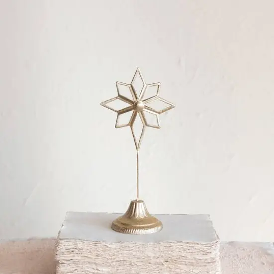 Hello Honey&reg; 10.25" Gold Metal Star Decor on Stand {4}