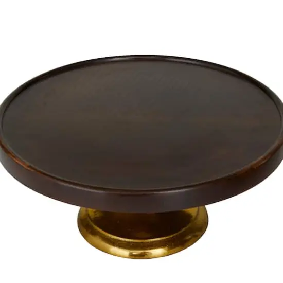Dark Brown Mango Wood Modern Cake Stand, Set of 3" 14", 12", 10" {4}