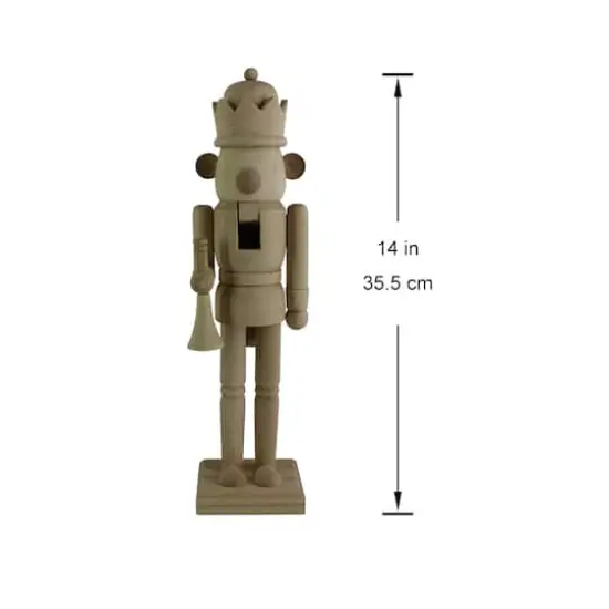 14" King Bear with Trumpet DIY Pinewood Nutcracker by Make Market® {5}