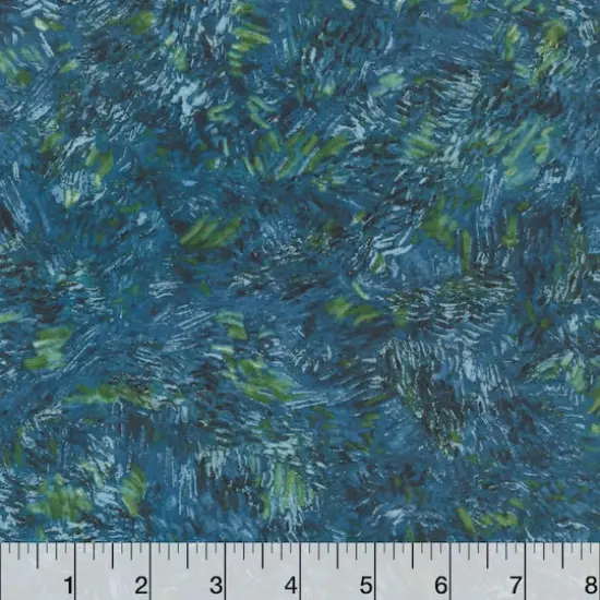 Robert Kaufman Blue Green Brush Strokes Cotton Fabric {3}