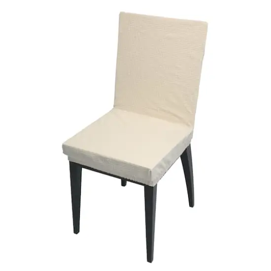Home Details Waffle Design Dining Chair Slipcover Ivory {1}