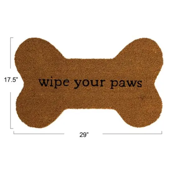 Hello Honey&reg; 29" x 17.5" Wipe Your Paws Natural Coir Bone Doormat {9}