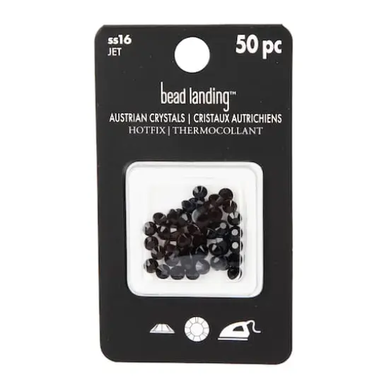 SS16 Round Hotfix Austrian Crystals by Bead Landing&trade;, 50ct. Jet {5}