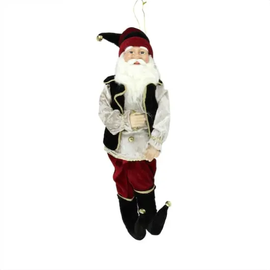 22" Black & Red Poseable Whimsical Elf Christmas Figurine {1}