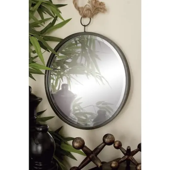 Dark Gray Metal Wall Mirror Set of 3 20", 13", 10" {4}