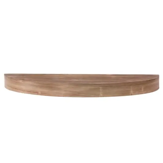 Large Brown Round Wood Floating Wall Shelf {6}