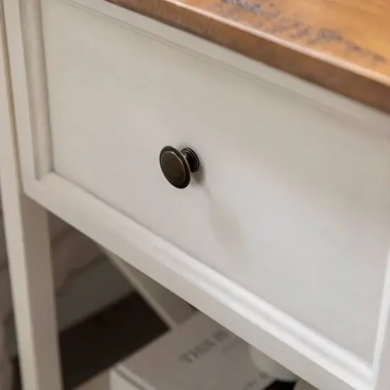 Walker Edison 19" 1-Drawer Wood Side Table Reclaimed Barnwood / White Wash {8}