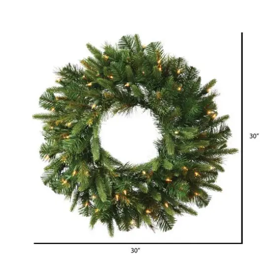 30" Battery Operated LED Lights Cashmere Pine Artificial Christmas Wreath {4}