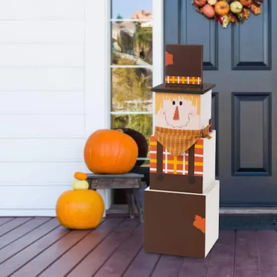 Glitzhome® 36" Double-Sided Snowman & Scarecrow Porch Décor {5}