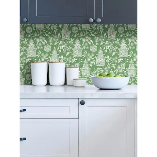 NuWallpaper Green Danson Peel & Stick Wallpaper {3}