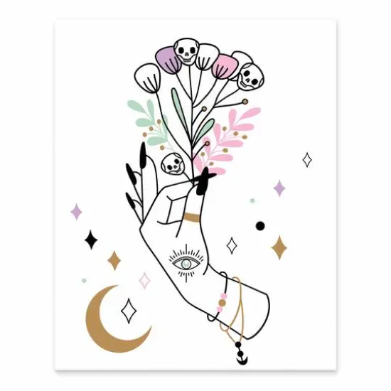 Witchy Flowers Tabletop Canvas {1}