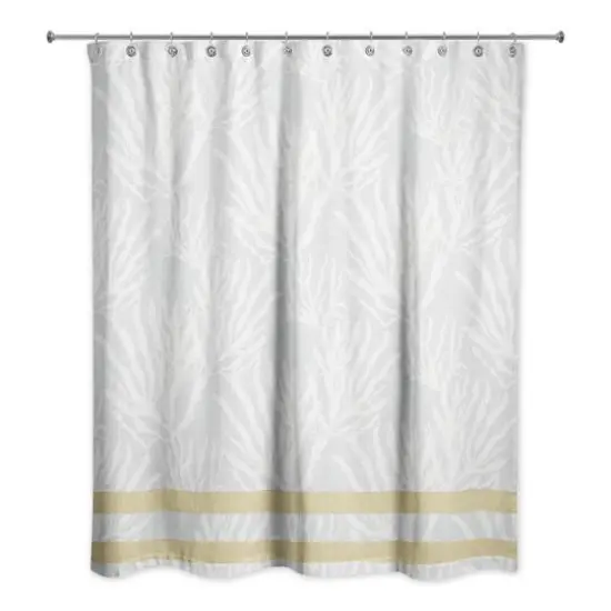Coral & Stripe Shower Curtain White/Yellow/Blue {3}
